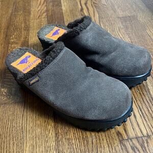 Y2K Vintage Suede Rocket Dog Brown Fuzzy Platform Clogs Size 10